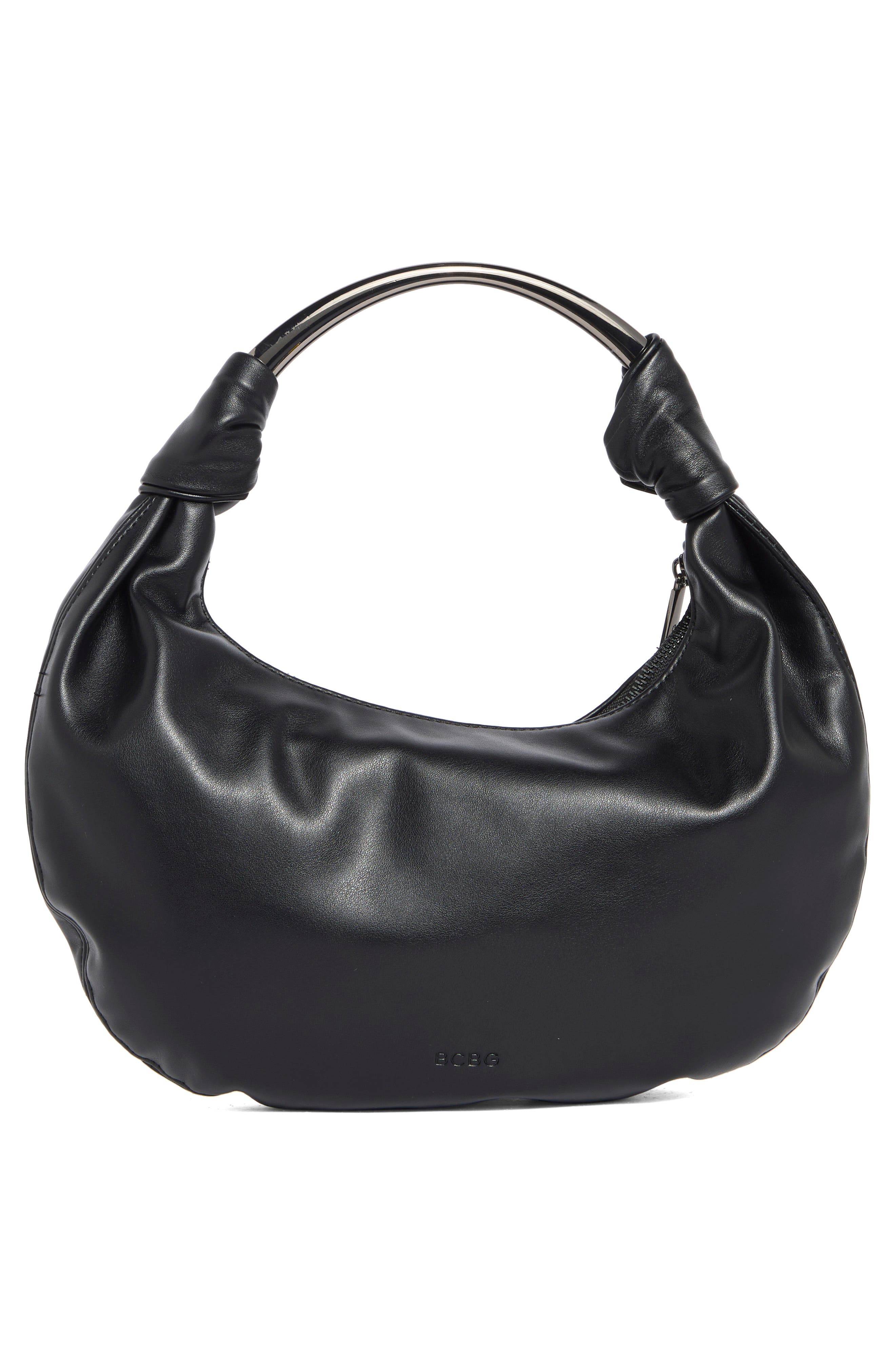 BCBG Knotted Top Handle Bag, Alternate, color, Black