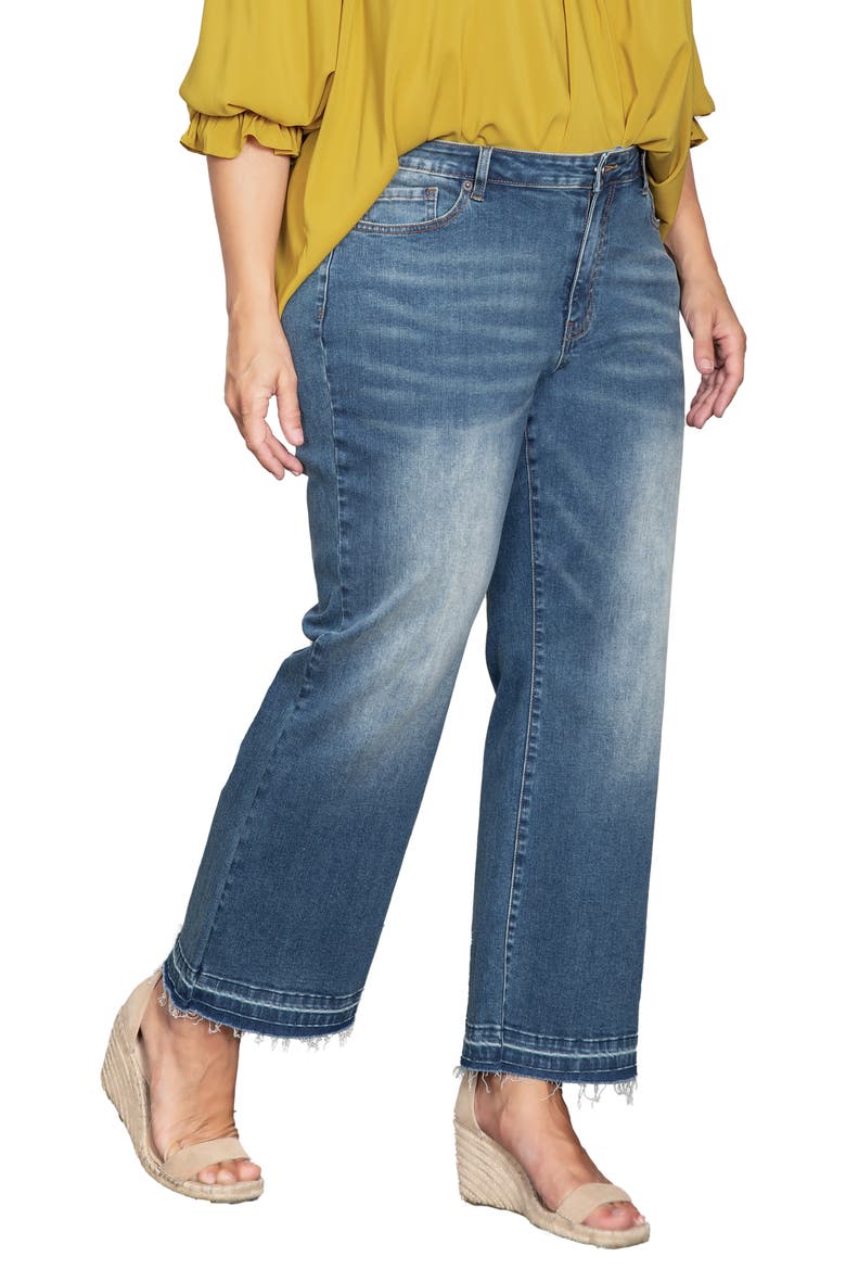 Relaxed Release Hem Straight Leg Jeans, Alternate, color, INDIGO RINSE