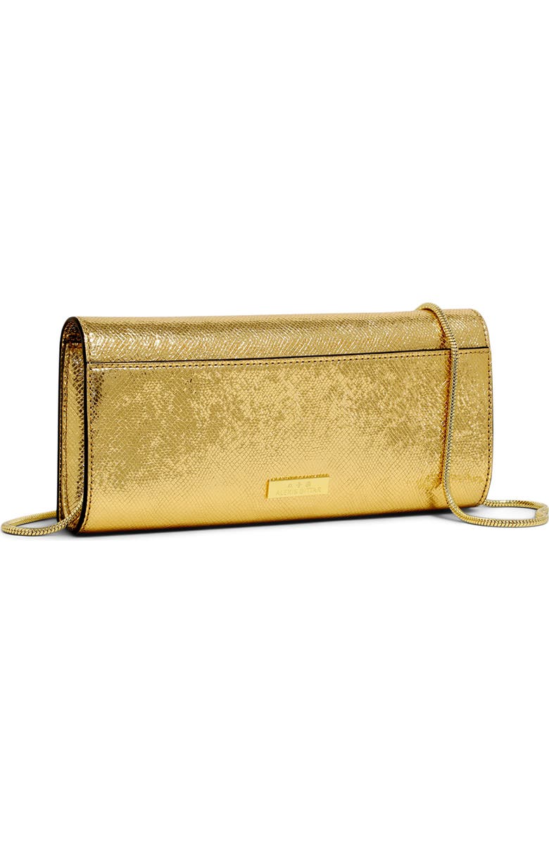 Apparis Crystal Curve Clutch, Alternate, color, Gold