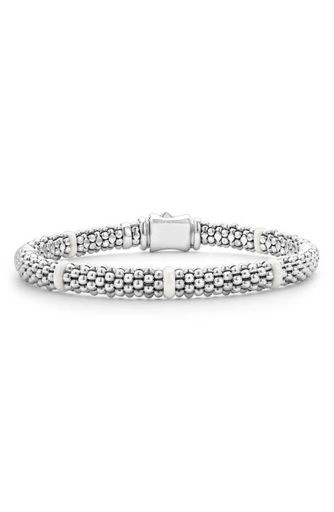 White Caviar Ceramic Station Bracelet