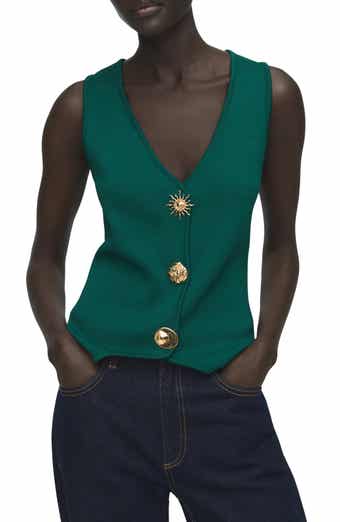 MANGO Jewel Button Knit Vest