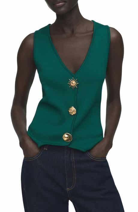 MANGO Jewel Button Knit Vest