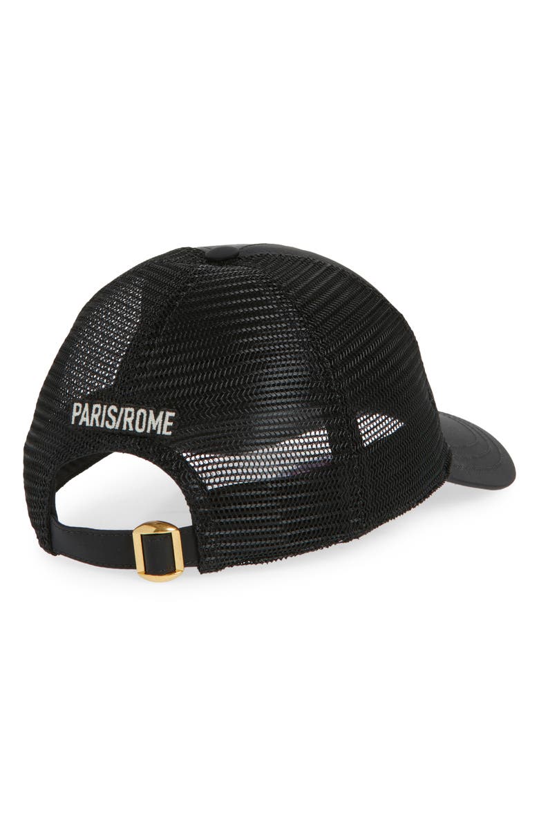 Valentino Garavani Chez Valentino Embroidered Trucker Hat, Alternate, color, Black/ Ivory