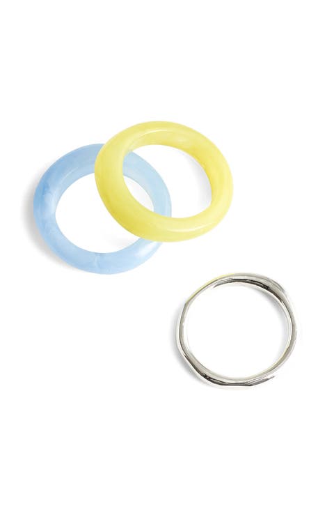 Set of 3 Sculptural Resin Stacking Rings