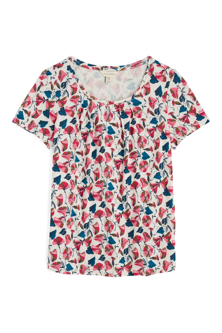 Appletree Keyhole T-Shirt, Alternate, color, PARASOL FLORAL CHALK