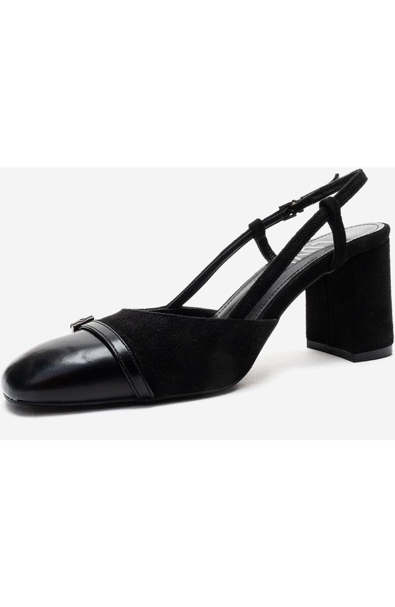 Prologue Shoes Desia Slingback Round Toe Pump, Alternate, color, Black Suede