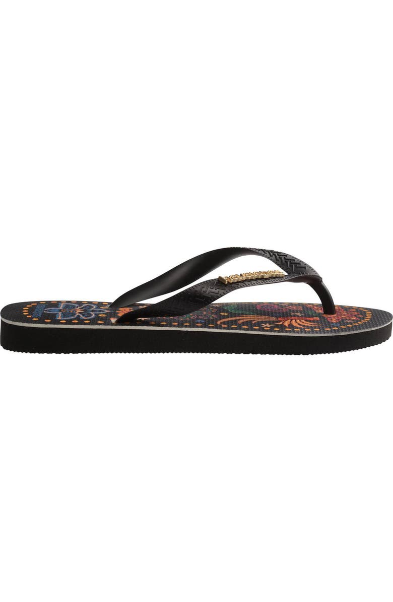 Havaianas x FARM Rio Tropical Flip Flop, Alternate, color, Black