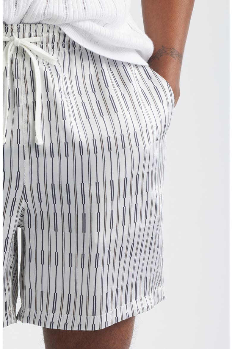 Satin Drawstring Shorts, Alternate, color, WHITE- GREY OLIVER STRIPE