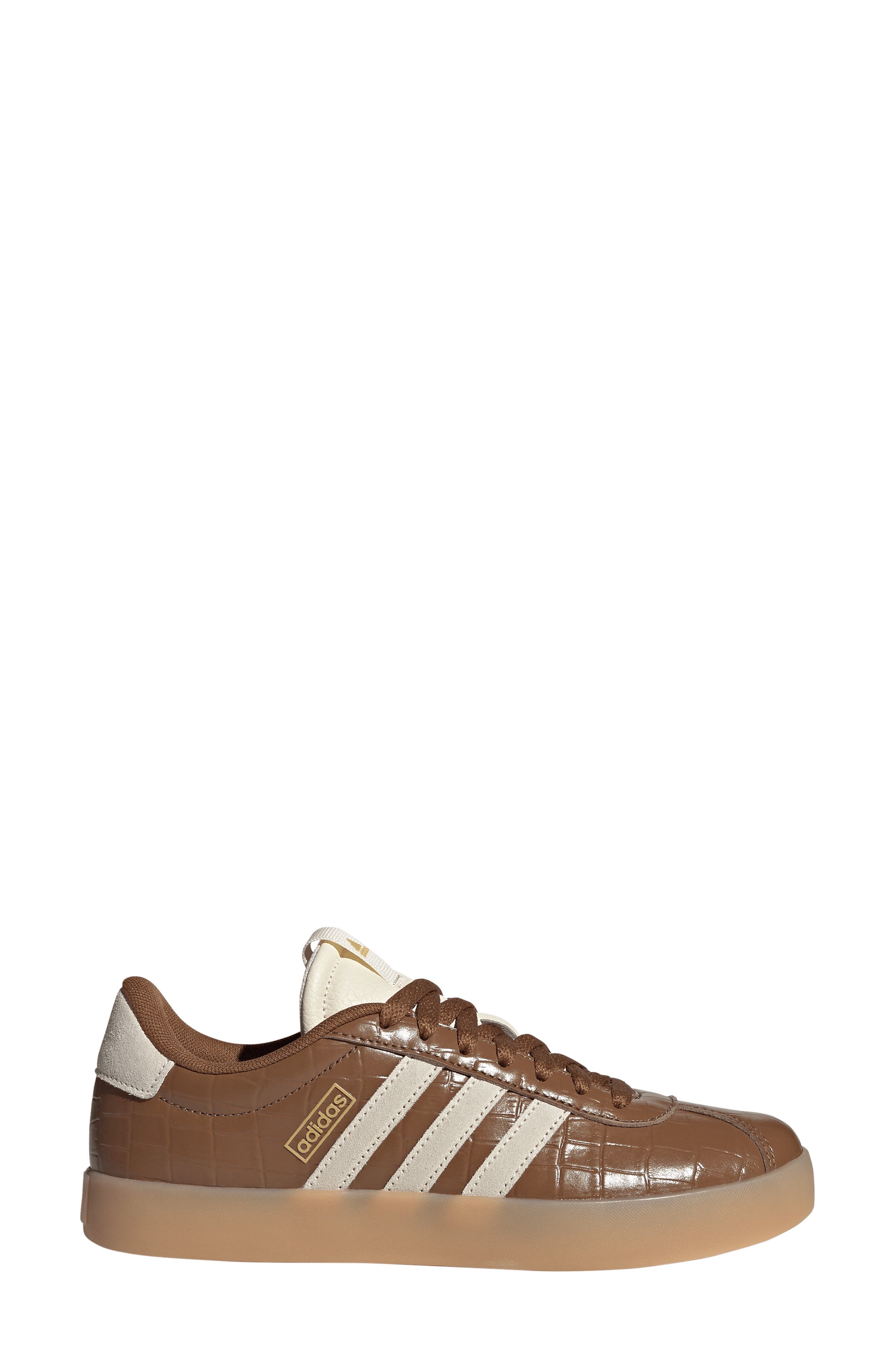 adidas VL Court 3.0 Sneaker, Alternate, color, Brown/ Cream White/ Gold Met