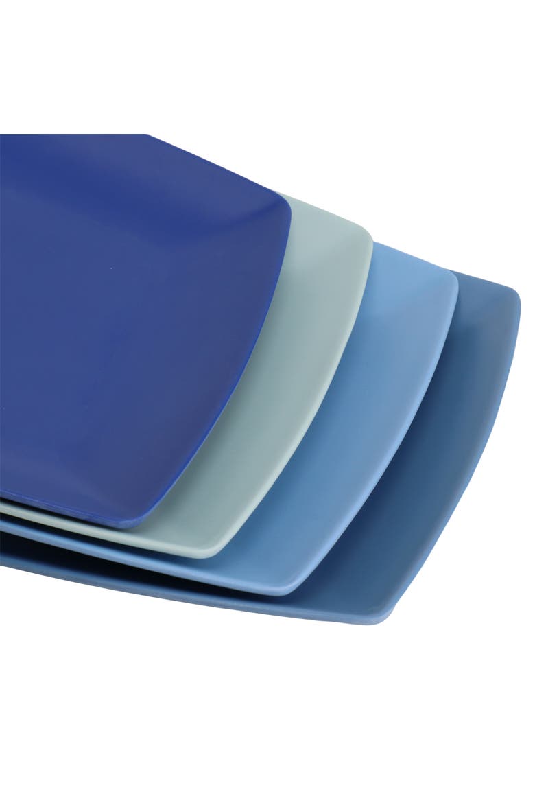 4 Piece 8.5 Inch Square Melamine Dessert Plate Set, Alternate, color, Assorted
