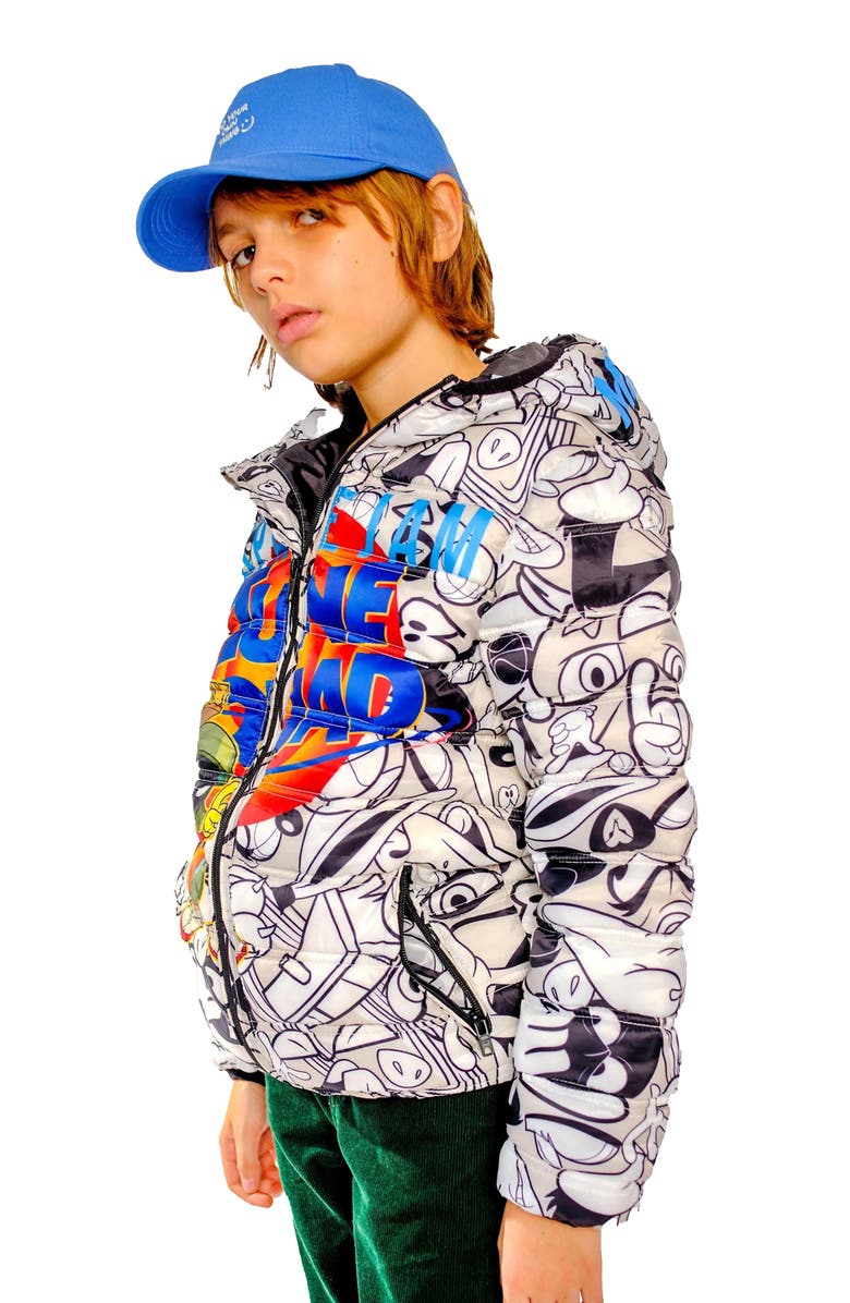 Members Only Boy's Packable Tune Squad Midweight Jacket, Alternate, color, Silver
