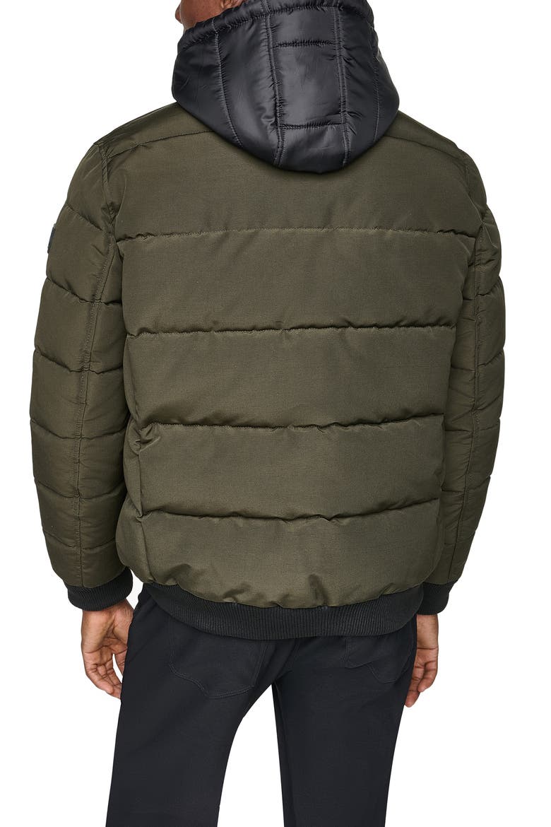 Oxford Hooded Quilted Bomber Jacket, Alternate, color, OLIVE