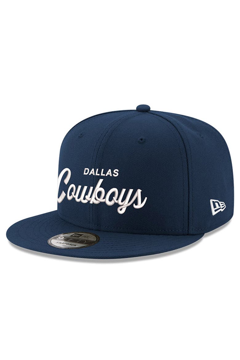 Men's New Era  Navy Dallas Cowboys Core Team Script 9FIFTY Snapback Hat, Main, color, Navy