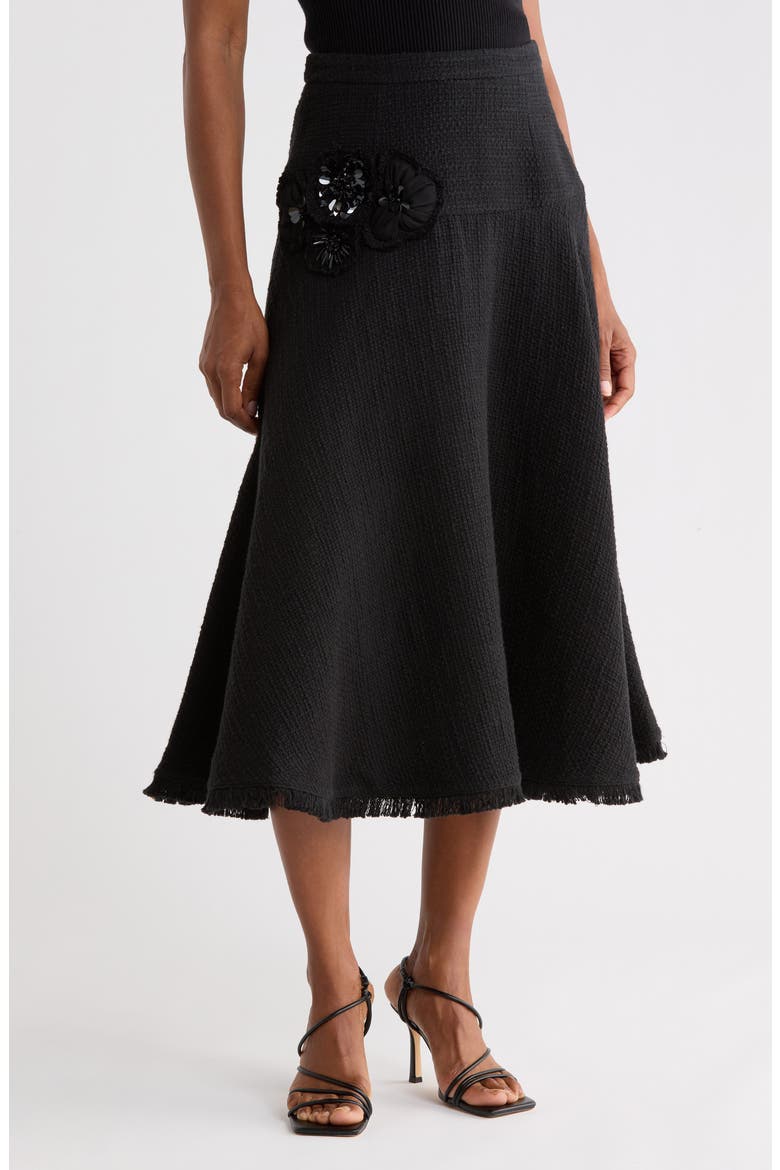 Henriette Midi Skirt, Main, color, BLACK