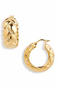 Lucy Williams Chunky Waffle Hoop Earrings