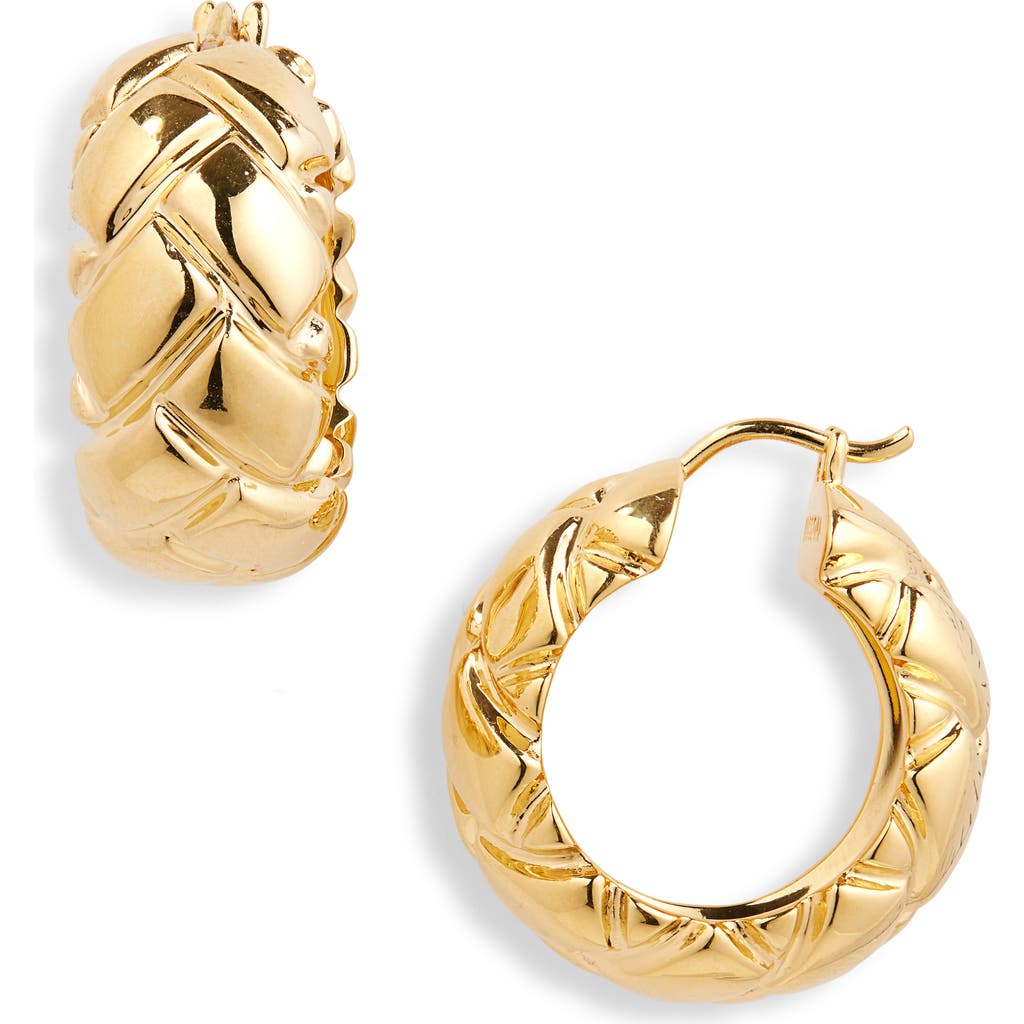 Missoma Lucy Williams Chunky Waffle Hoop Earrings In Gold