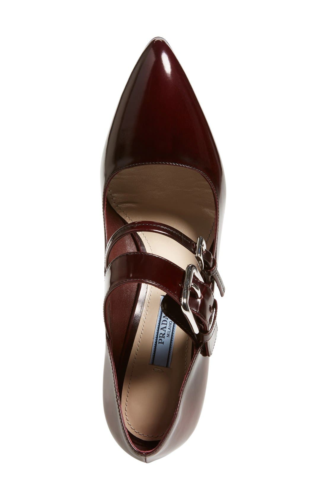 Prada Block Heel Pointy Toe Pump, Alternate, color, 