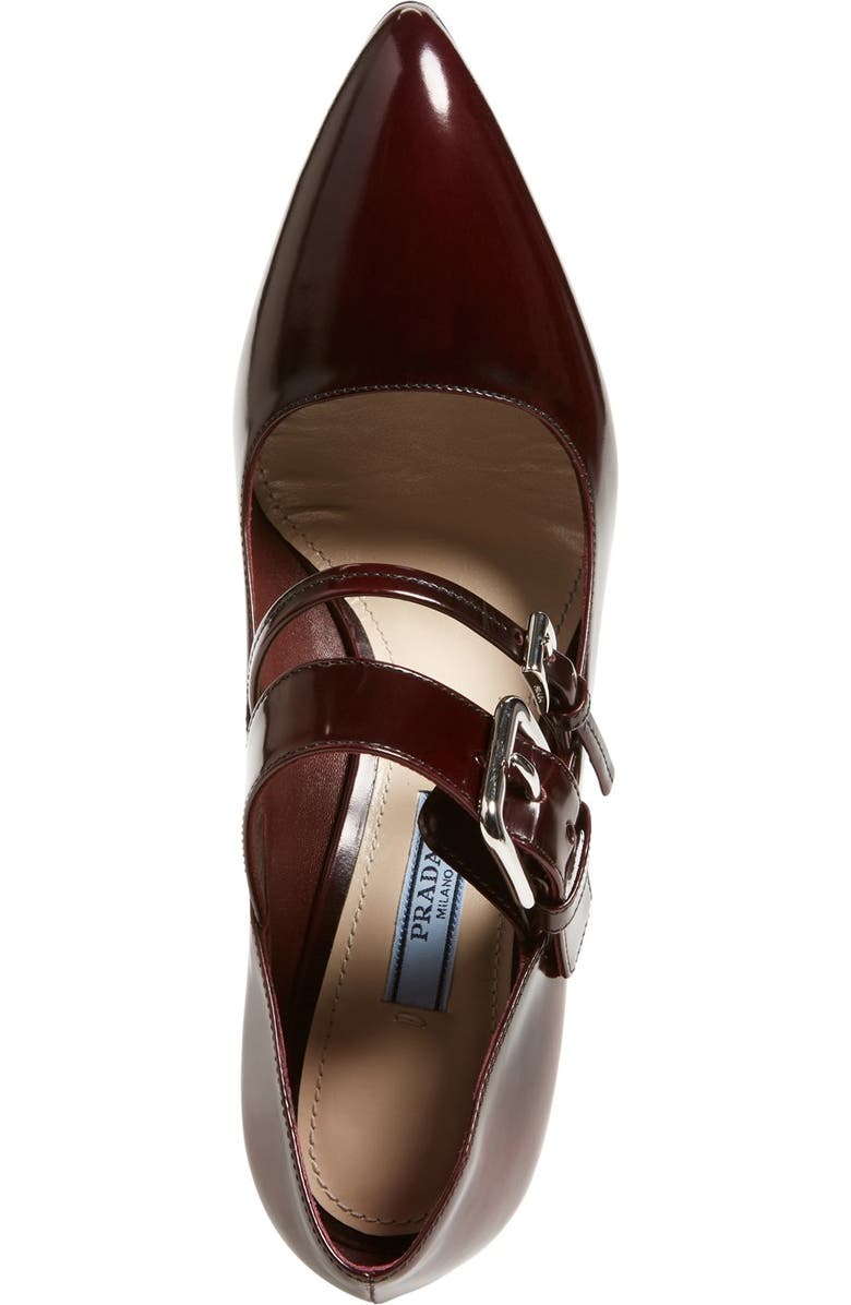 Prada Block Heel Pointy Toe Pump, Alternate, color,