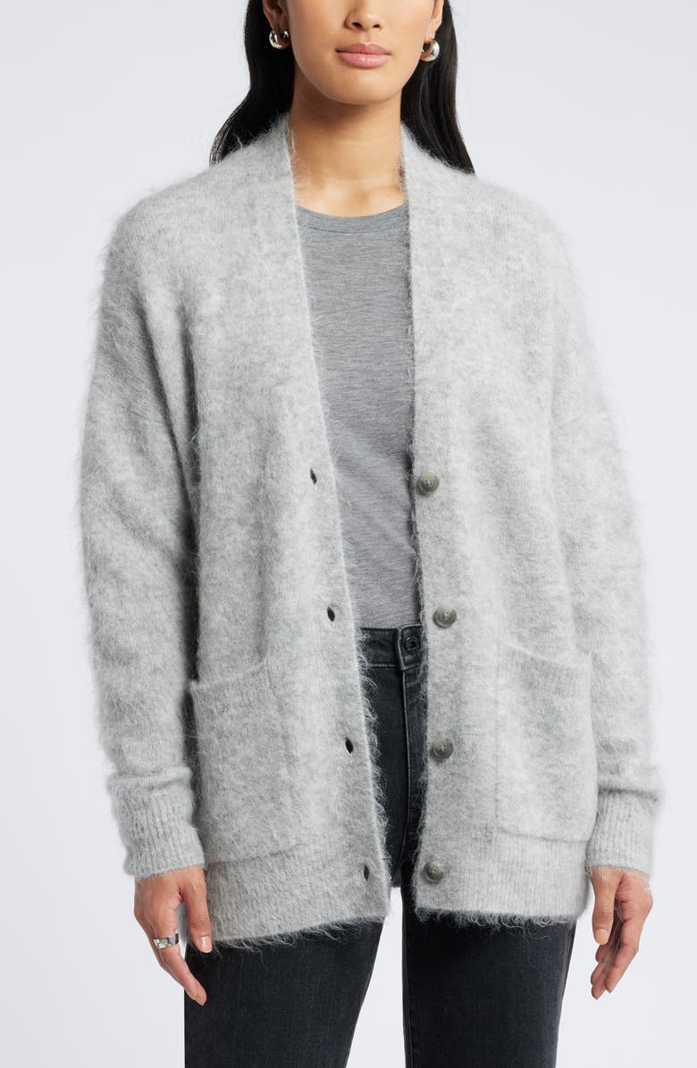 Nordstrom Fuzzy Textured Alpaca Blend Cardigan, Main, color, 