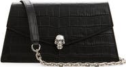 McQueen Mini Skull Croc Embossed Leather Crossbody Bag