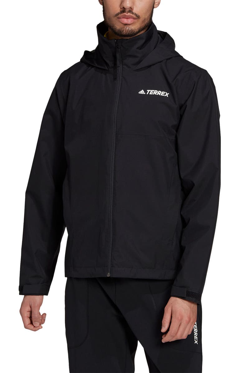 adidas Terrex Waterproof Rain Jacket, Main, color, 