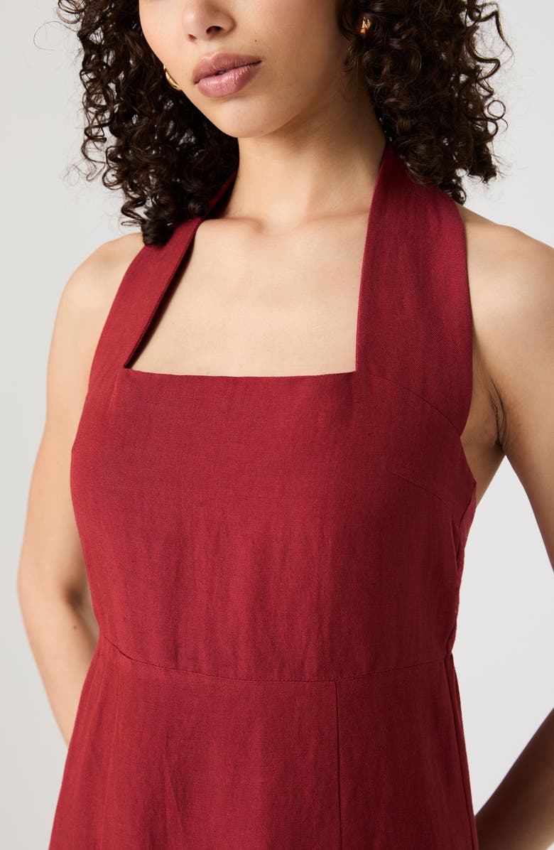 French Connection Birdie Halter Sundress, Alternate, color, Brick Red