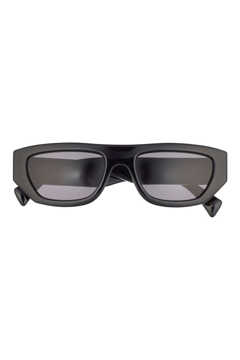 57mm Rectangular Sunglasses, Main, color, BLACK BLACK GREY