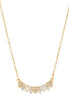 SAVVY CIE JEWELS Cubic Zirconia & Mother-of-Pearl Heart Bar Pendant Necklace