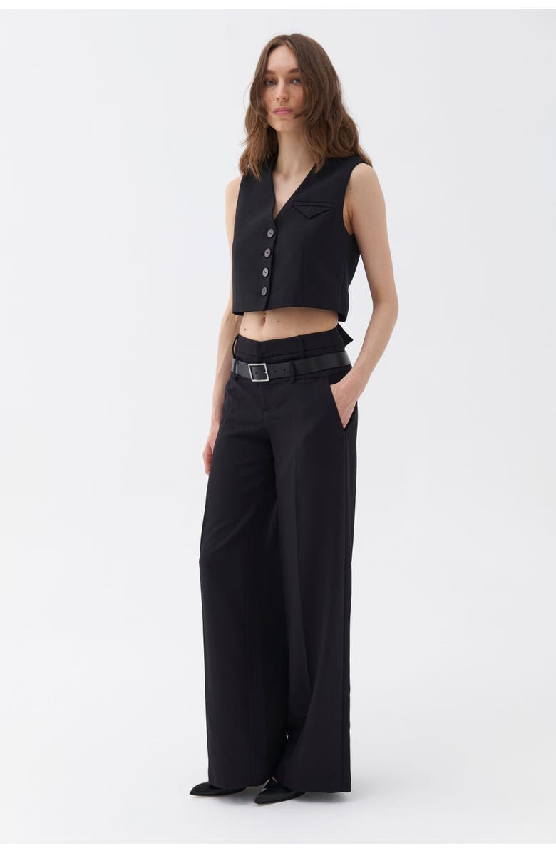 Nocturne Double Waist Belted Pants, Alternate, color, 