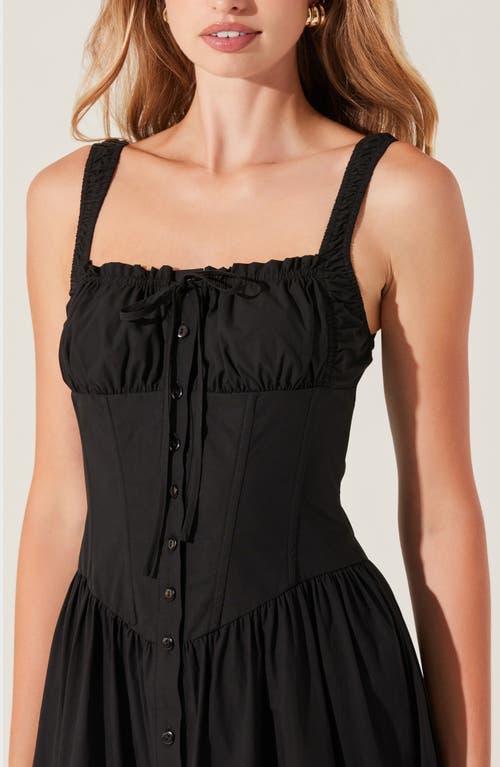 ASTR ASTR THE LABEL TEMPERANCE TIERED CORSET MIDI DRESS