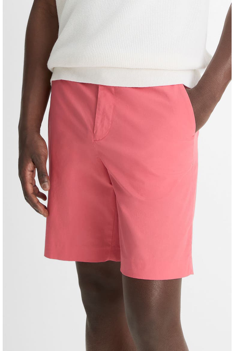 Flat Front Stretch Cotton Chino Shorts, Alternate, color, CORAL RED
