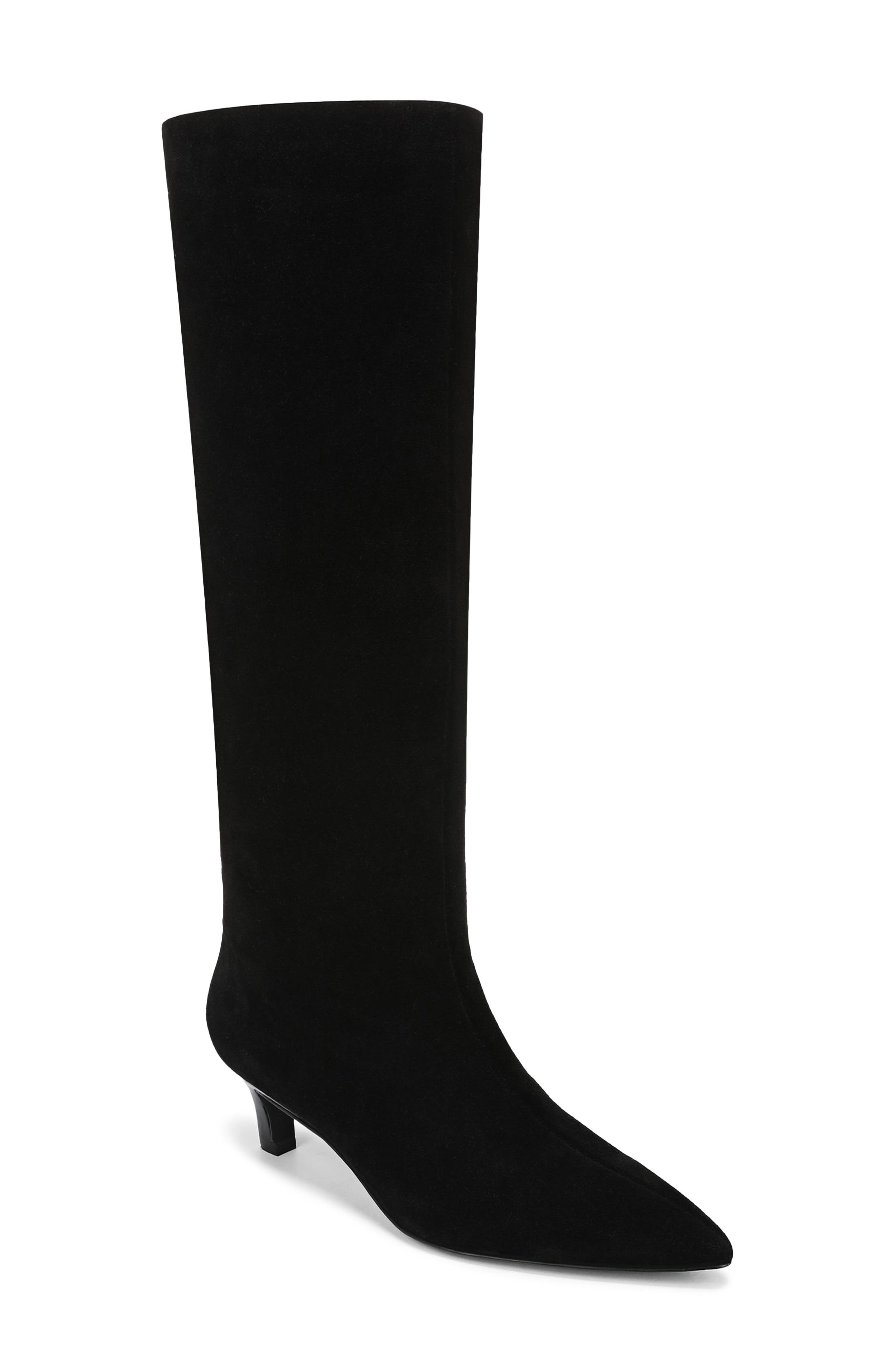 Nordstrom Dauphine Kitten Heel Knee High Boot, Main, color, Black