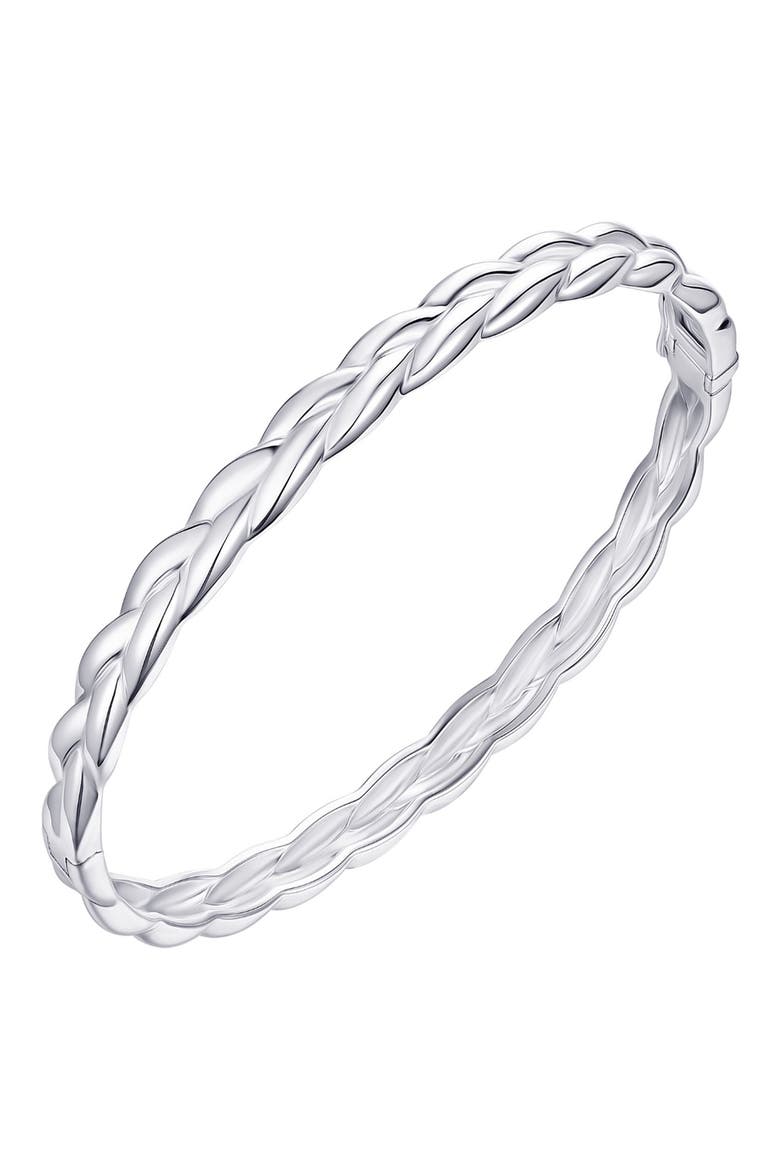 Braided Bangle Bracelet, Main, color, SILVER