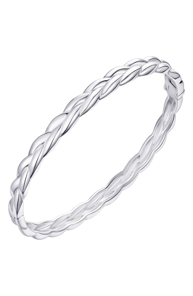 CANDELA JEWELRY Braided Bangle Bracelet, Main, color, Silver