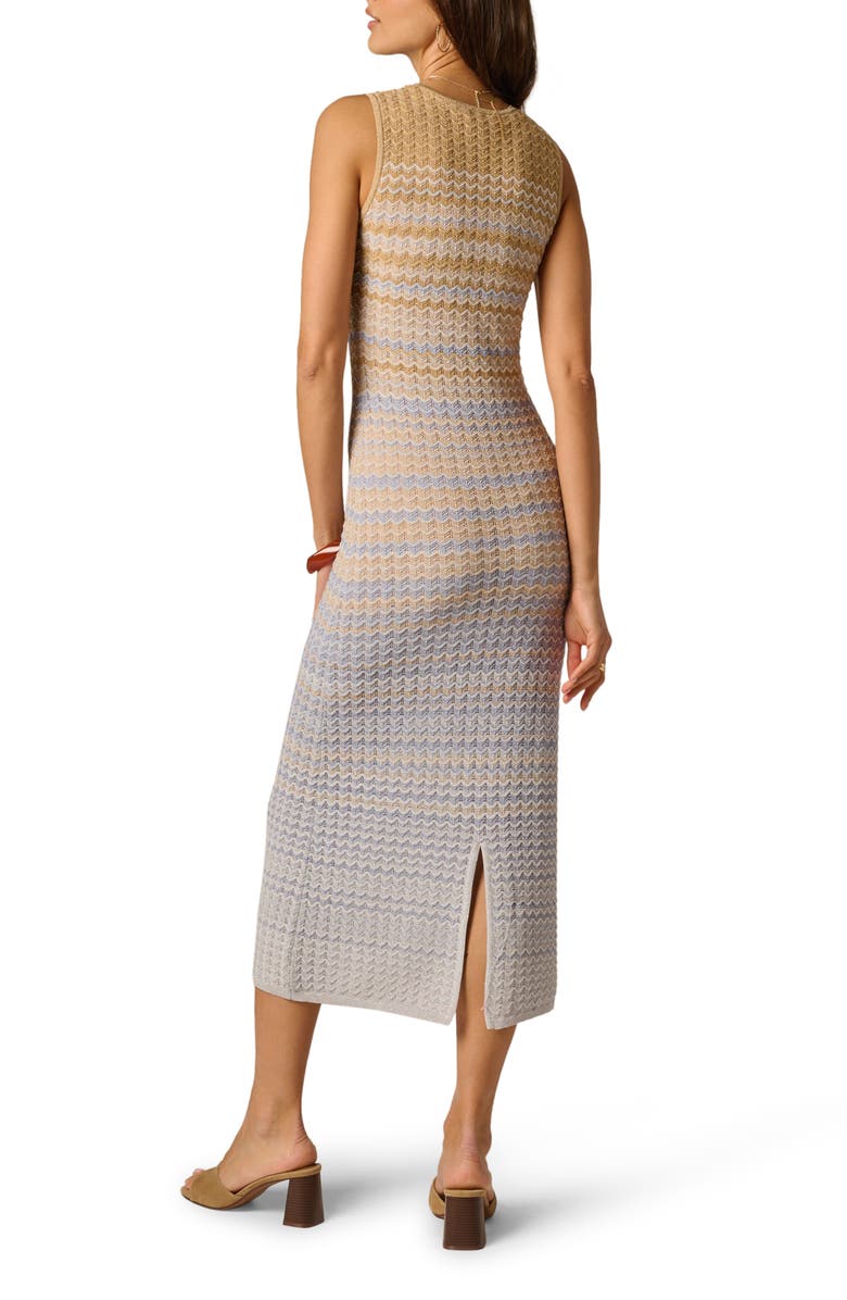 Adrianna Papell Metallic Sweater Knit Midi Dress, Alternate, color, Ecru Multi