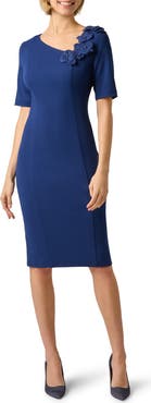 Adrianna Papell Floral Crepe Midi Dress