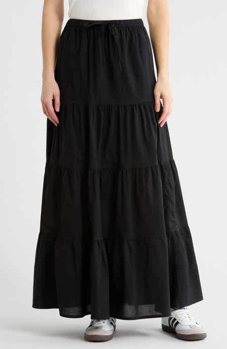 Abound Tiered Cotton Maxi Skirt