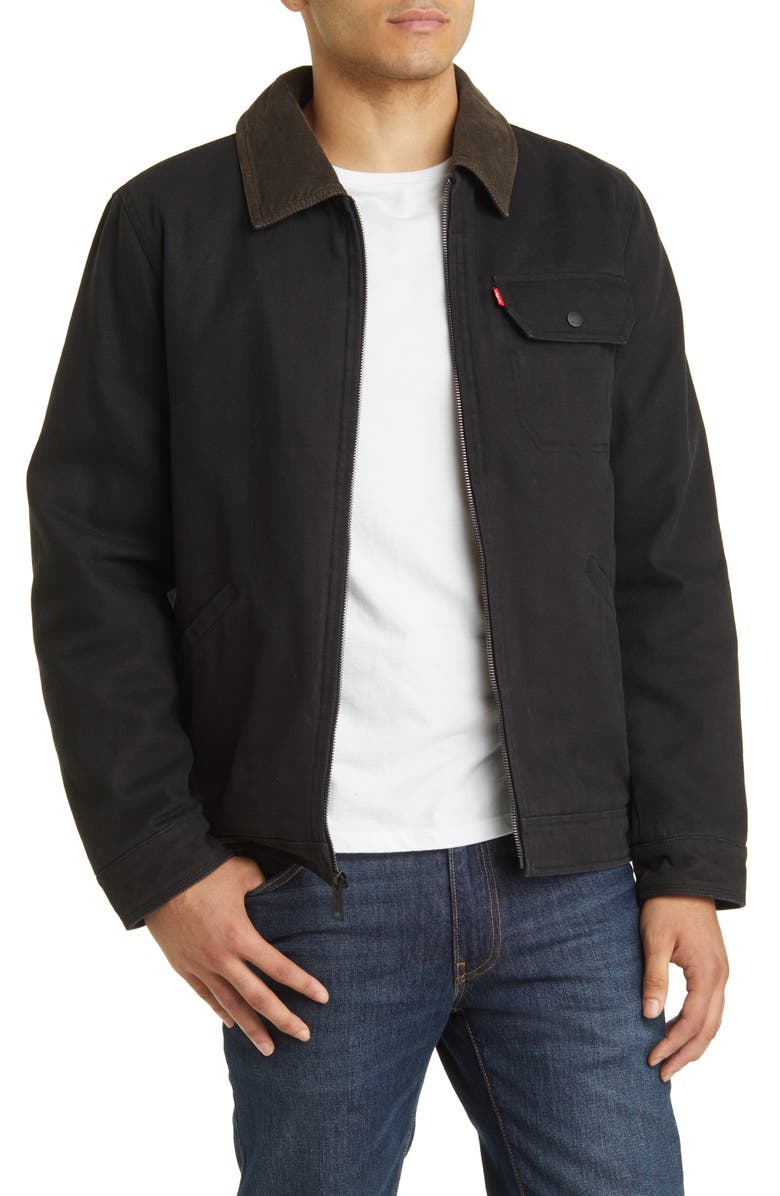 Levi's Corduroy Collar Workwear Jacket, Main, color, Black