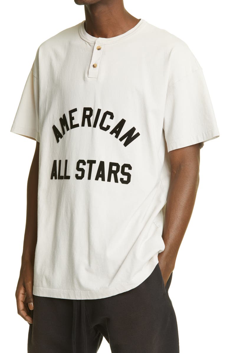 Fear of God American All Stars Henley, Alternate, color, Vintage Concrete White
