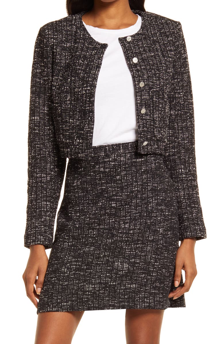 & Other Stories Tweed Crop Jacket, Main, color, 