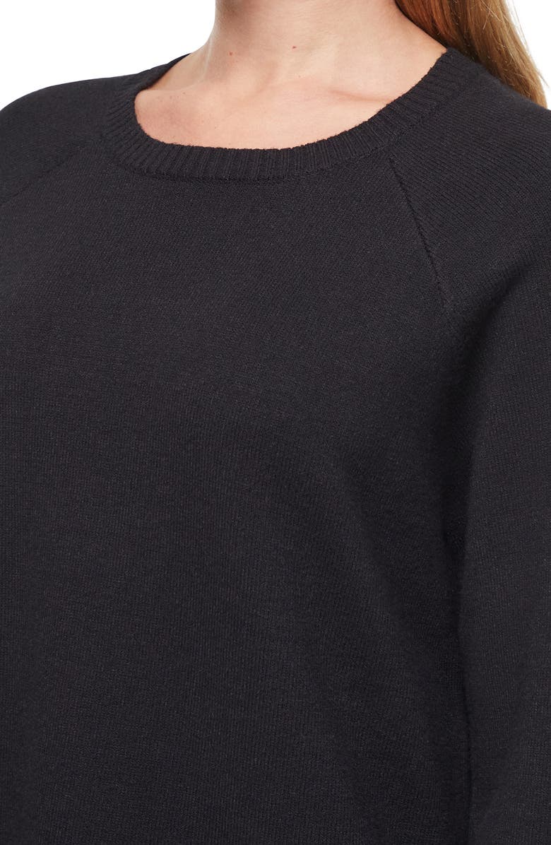 Three Dots Ally Raglan Sleeve Sweater, Alternate, color, Black Beauty