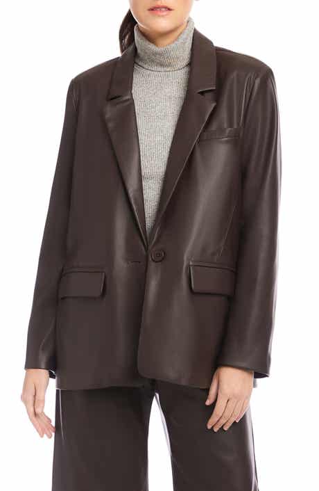 Regan Faux Leather Blazer