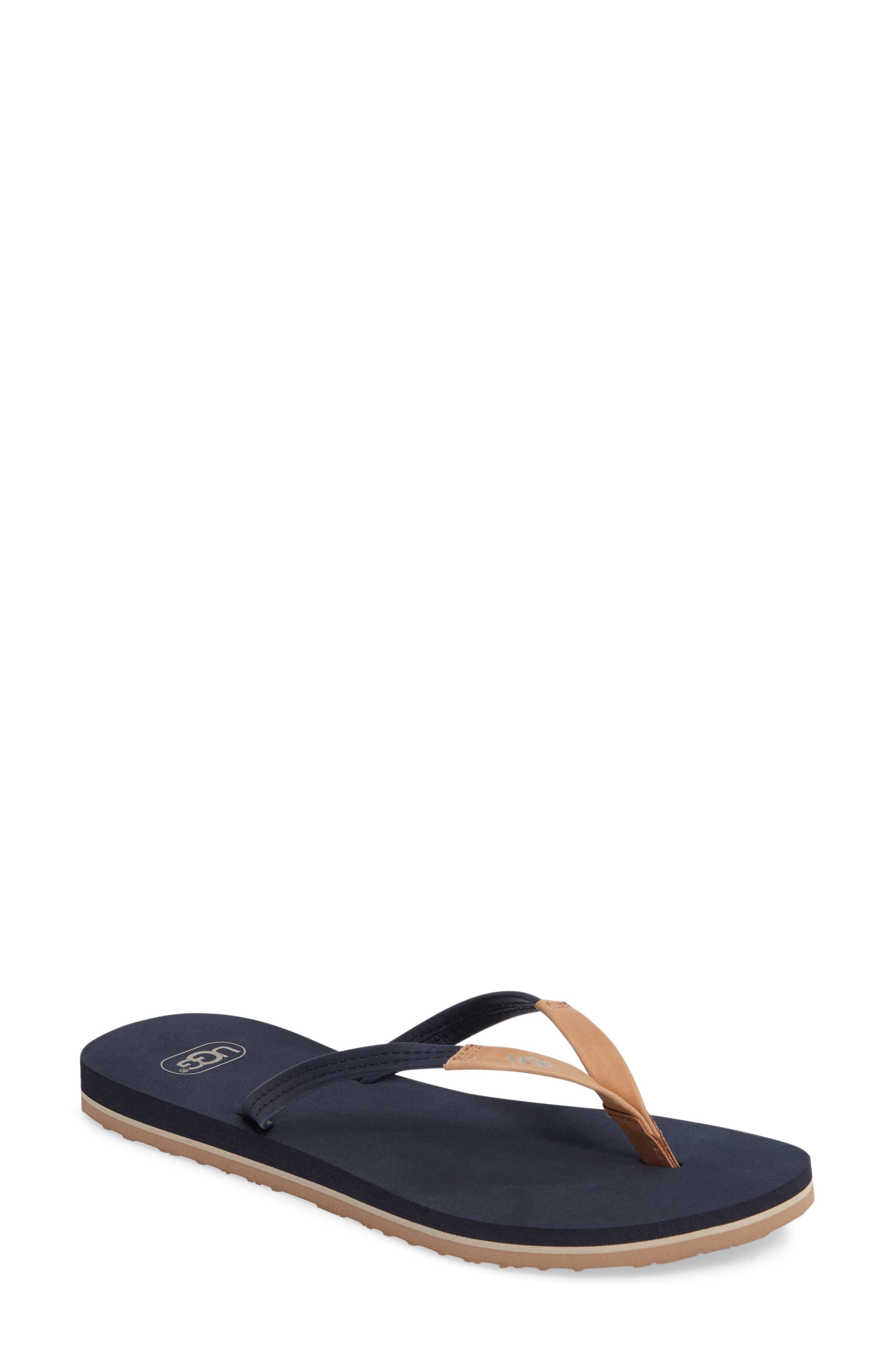 'Magnolia' Flip Flop, Main, color, NAVY