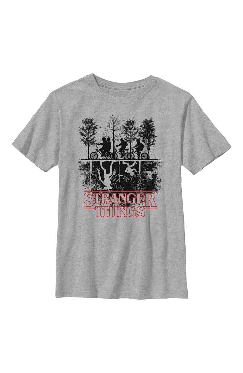 Stranger Things Boy's Stranger Things Biking in Upside Down  Graphic T-Shirt, Main, color, Athletic Heather