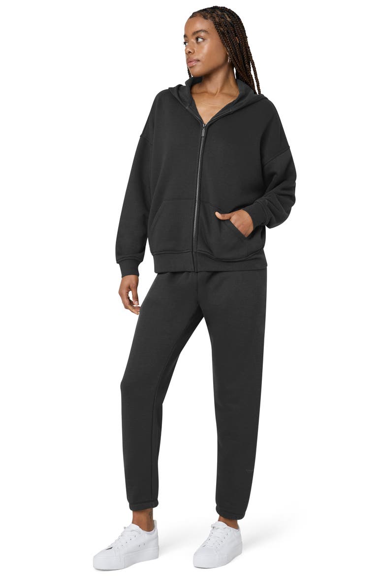 Cozy Crush Oversize Zip Hoodie, Alternate, color, BLACK