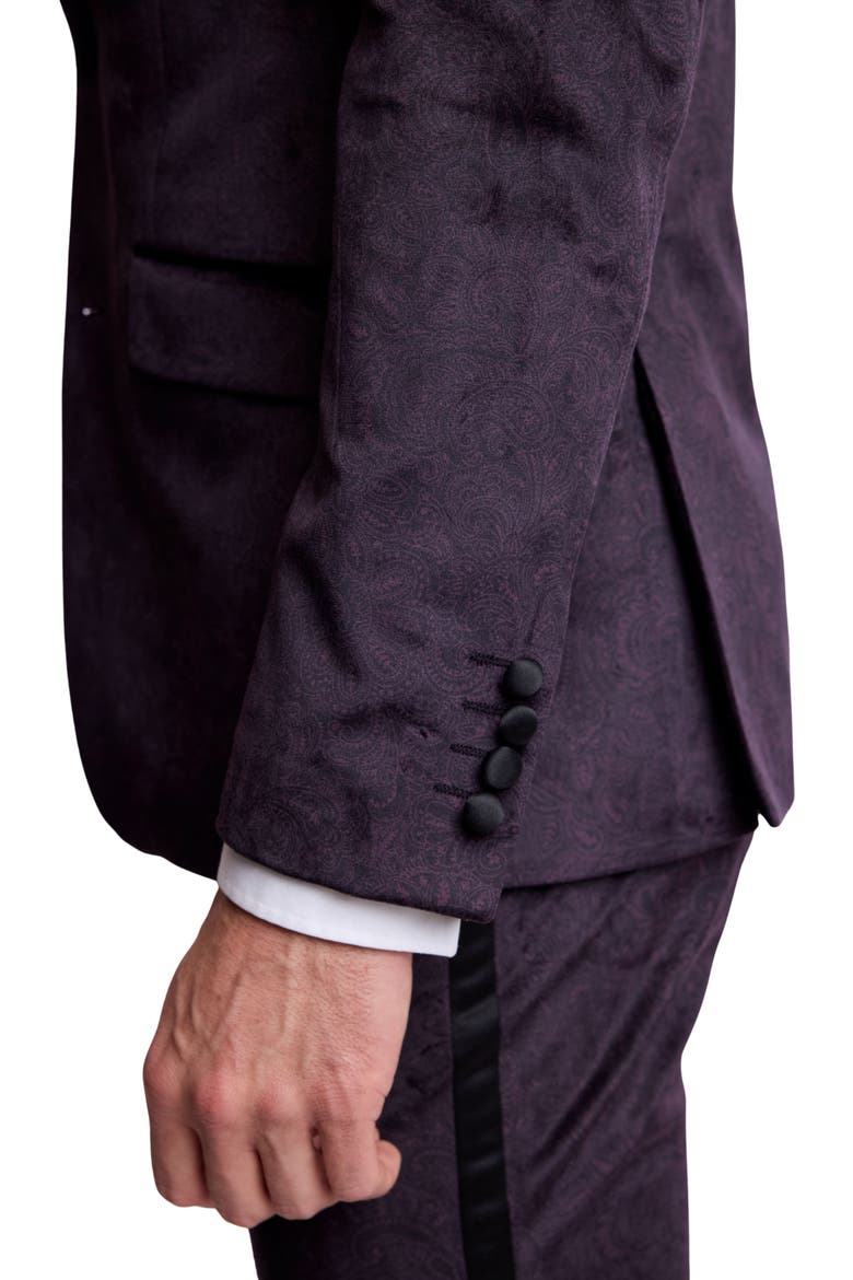 Kyle Peak Lapel Velvet Tuxedo Jacket, Alternate, color, DEEP PURPLE VELVET