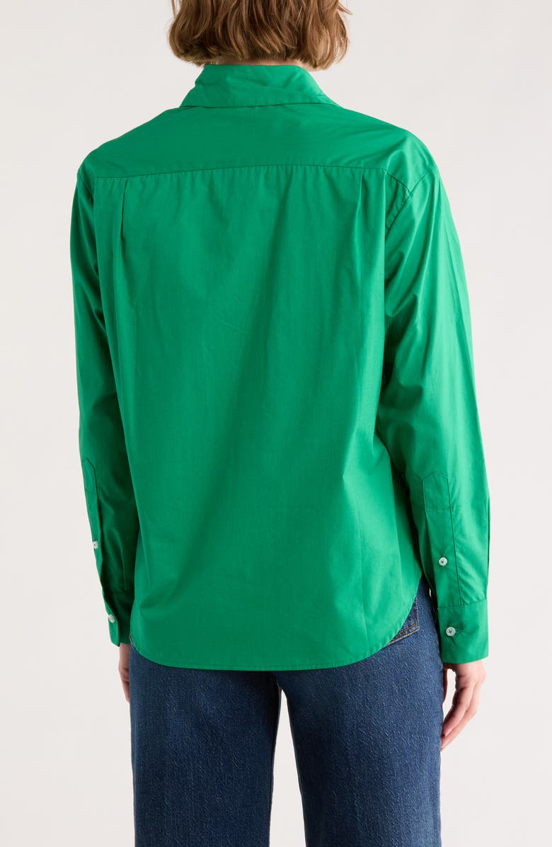 CISSA The Daily Cotton Button-Up Shirt, Alternate, color, Green