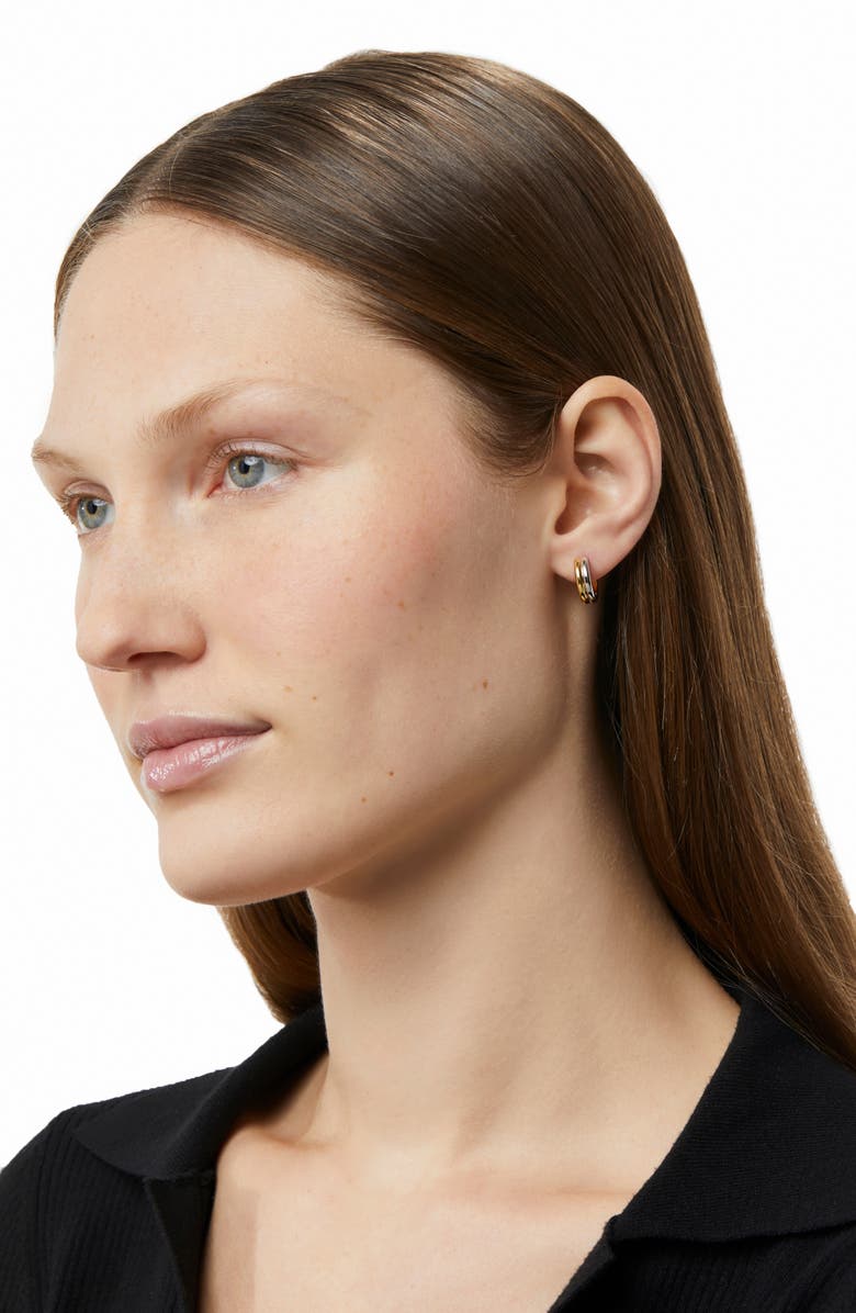 Ana Luisa Huggie Hoop Earrings - Asher, Alternate, color, Gold/Silver