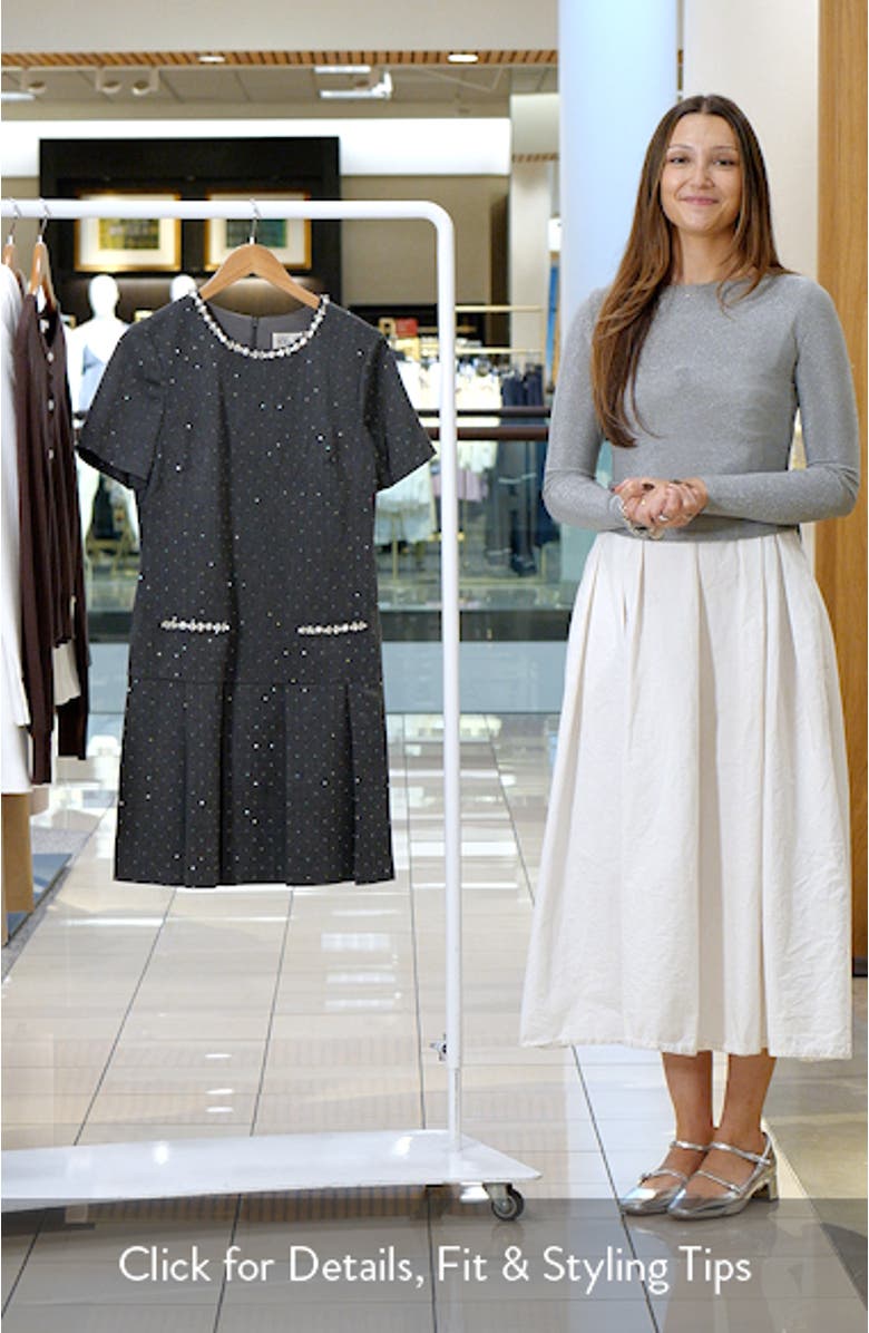 Bejeweled Short Sleeve Drop Waist Dress, sales video thumbnail