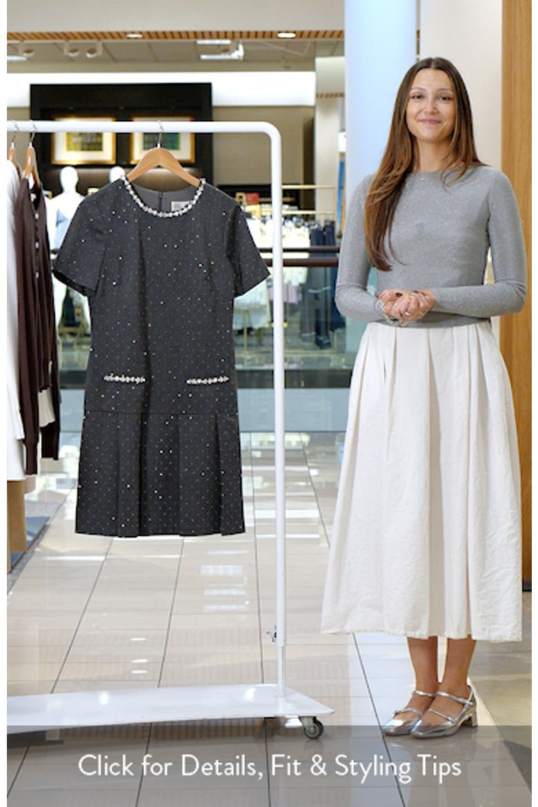 eliza j drop waist dress Eliza J Novelty Chiffon Surplice V-Neck 3/4 Sleeve Tie Waist Tiered Mini Dress at Hamilton Place in Chattanooga, TN